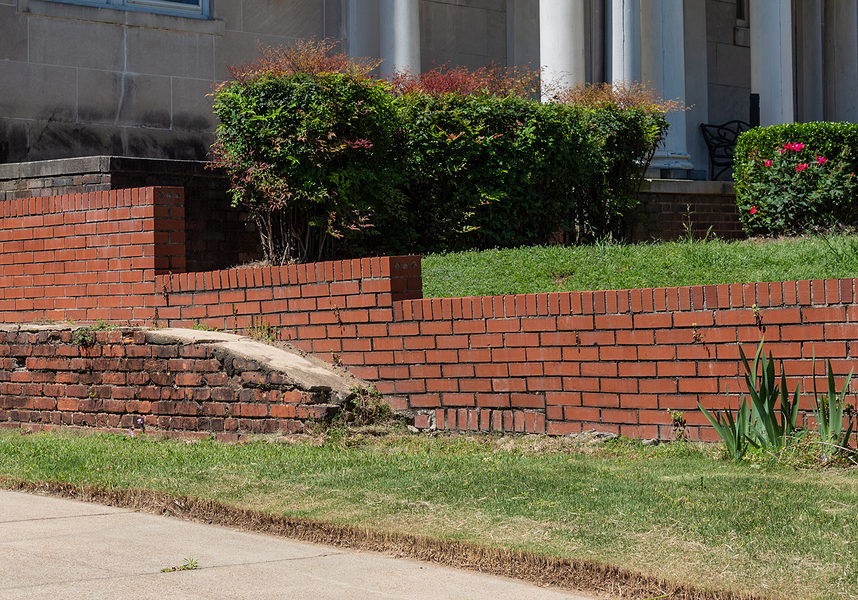 red bricks for landscaping green plants